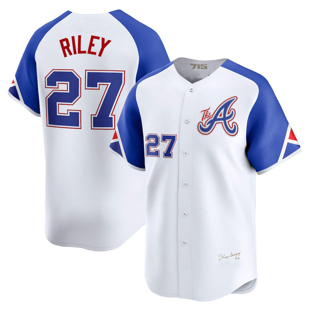 Atlanta Braves #27 Austin Riley White Puhics City Connect Limited Player Jersey