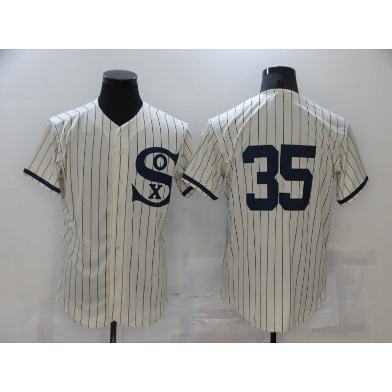 Chicago White Sox #35 Frank Thomas 2021 Cream Navy Puhics Field of Dreams Flex Base Stitched Jersey