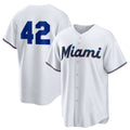 Miami Marlins #42 Jackie Robinson White Puhics Home 2025 Day Replica Jersey