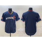 Houston Astros Blank Navy Puhics 2025 City Connect With Texas Patch Limited Stitched Jersey