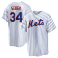 New York Mets #34 Kodai Senga White-Royal Puhics Home Replica Player Jersey