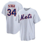 New York Mets #34 Kodai Senga White-Royal Puhics Home Replica Player Jersey