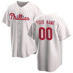 Custom Philadelphia Phillies White Puhics Home Replica Jersey
