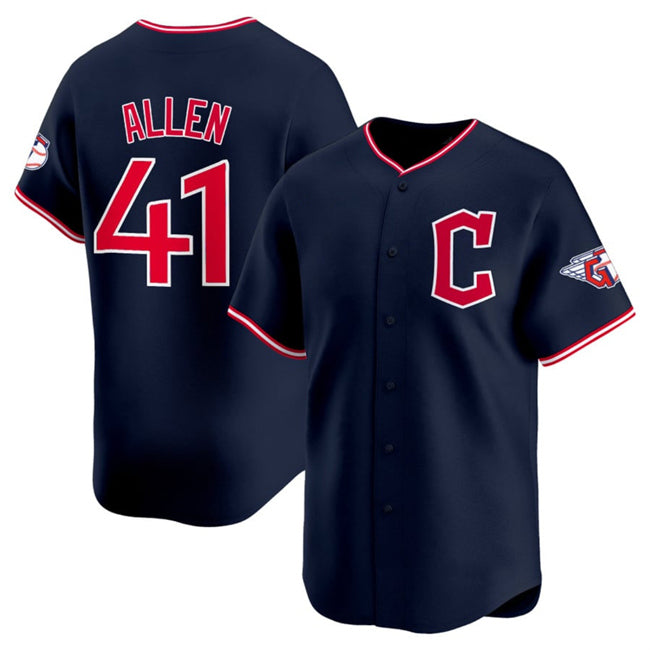 Cleveland Guardians #41 Carlos Santana Navy Puhics 2025 Alternate Limited Stitched Jersey