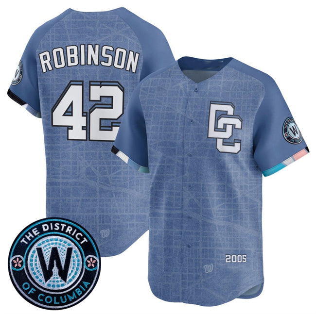 Washington Nationals #42 Jackie Robinson Blue Puhics 2025 City Connect Limited Stitched Jersey