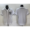 New York Yankees Blank White Puhics Cool Base Stitched Jersey
