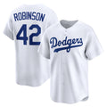 Los Angeles Dodgers #42 Jackie Robinson White Puhics Throwback Cooperstown Collection Limited Jersey