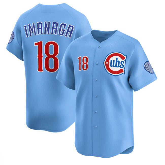 Chicago Cubs #18 Sh¨­ta Imanaga Blue Puhics 2024-25 2nd Alternate Limited Stitched Jersey