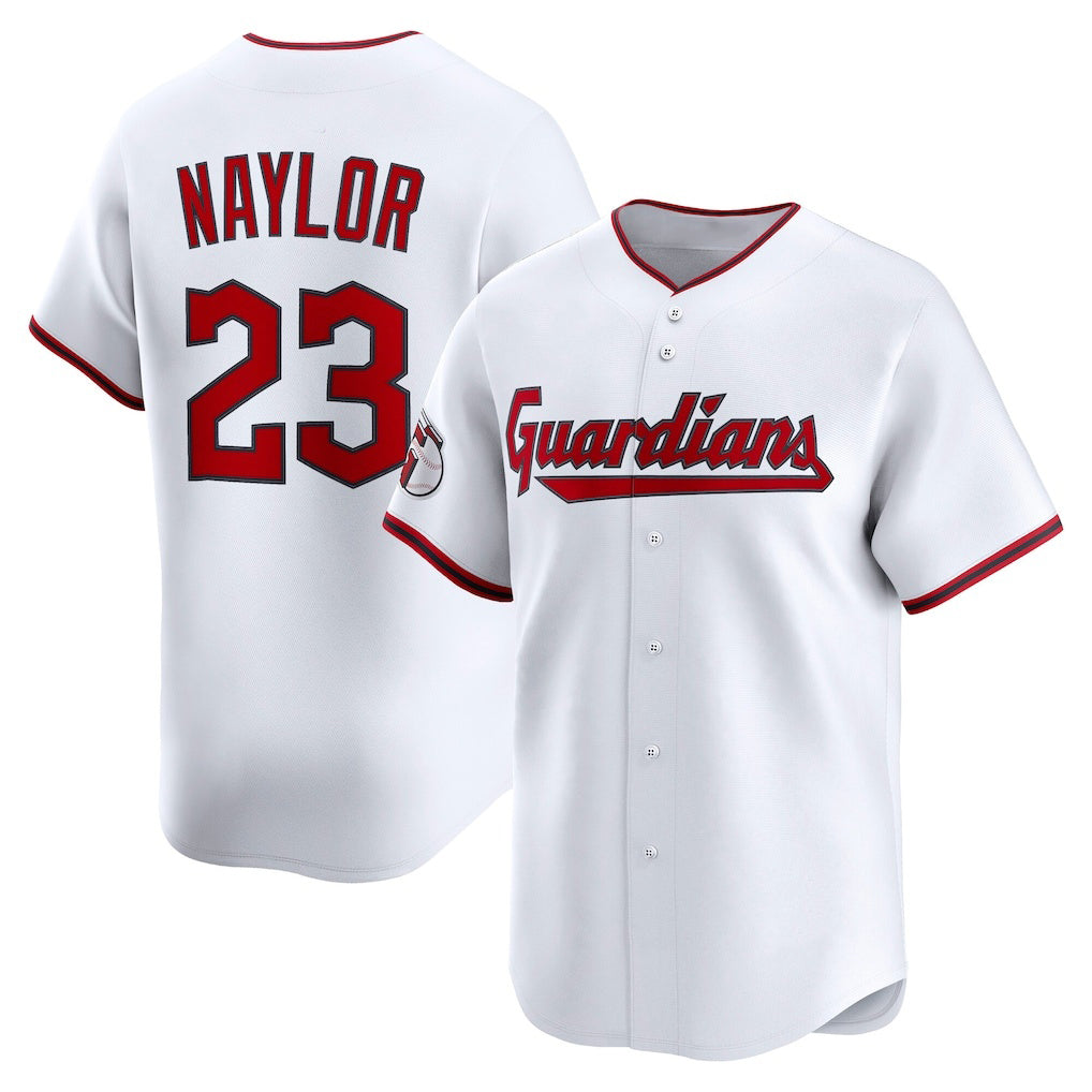 Cleveland Guardians #23 Bo Naylor White Puhics Home Limited Player Jersey