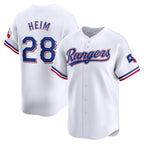Texas Rangers #28 Jonah Heim White Puhics Home Limited Player Jersey