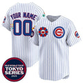 Custom Chicago Cubs Active Player White Puhics 2025 Tokyo Series Limited Stitched Jersey