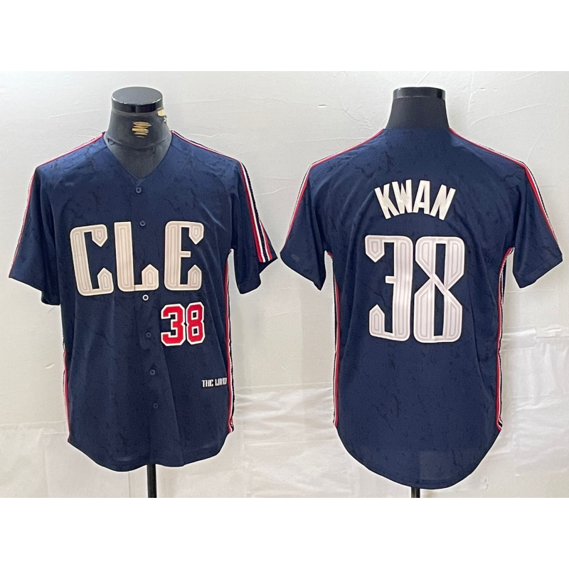 Cleveland Guardians #38 Steven Kwan Number Navy Puhics 2024 City Connect Limited Stitched Jersey