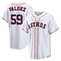 Houston Astros #59 Framber Valdez White Puhics Home Replica Jersey