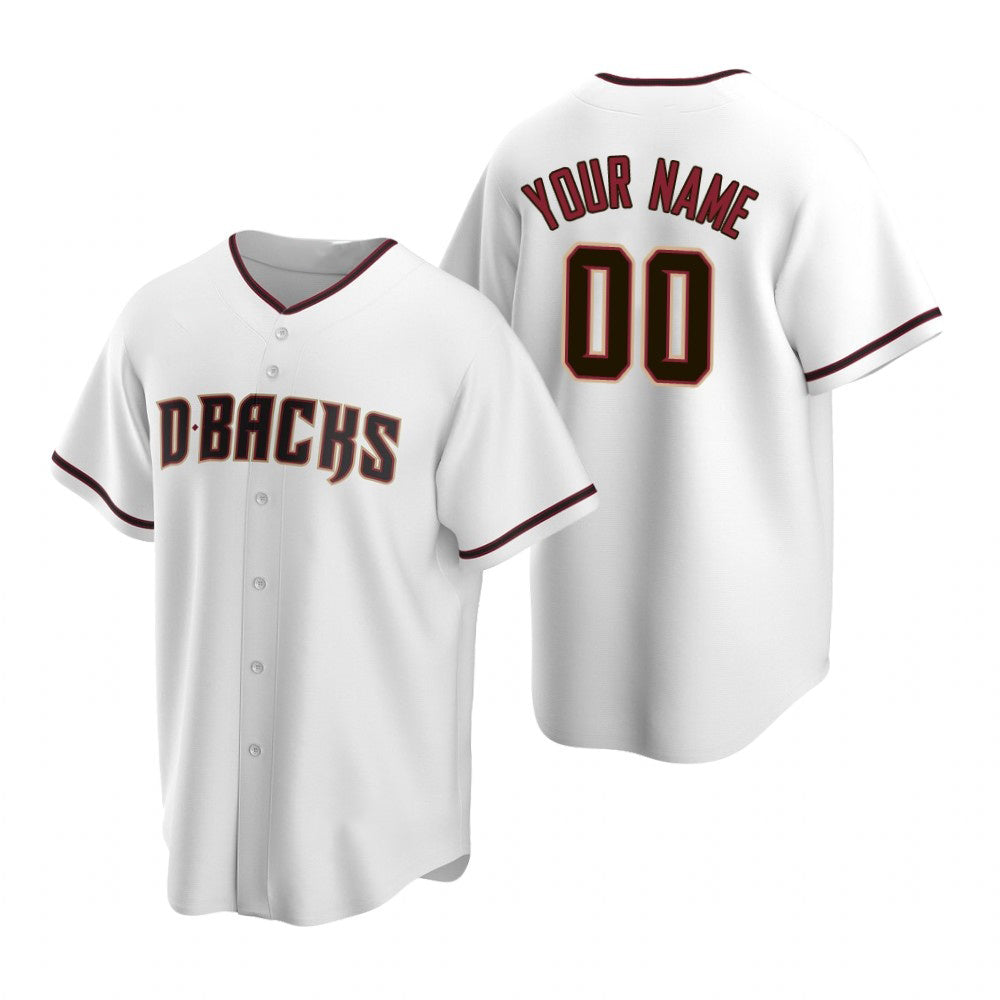 Custom Arizona Diamondbacks White Puhics Stitched Cool Base Home Jersey