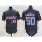 Miami Marlins #50 Agust¨ªn Ram¨ªrez Black Puhics 2025 City Connect Limited Stitched Jersey