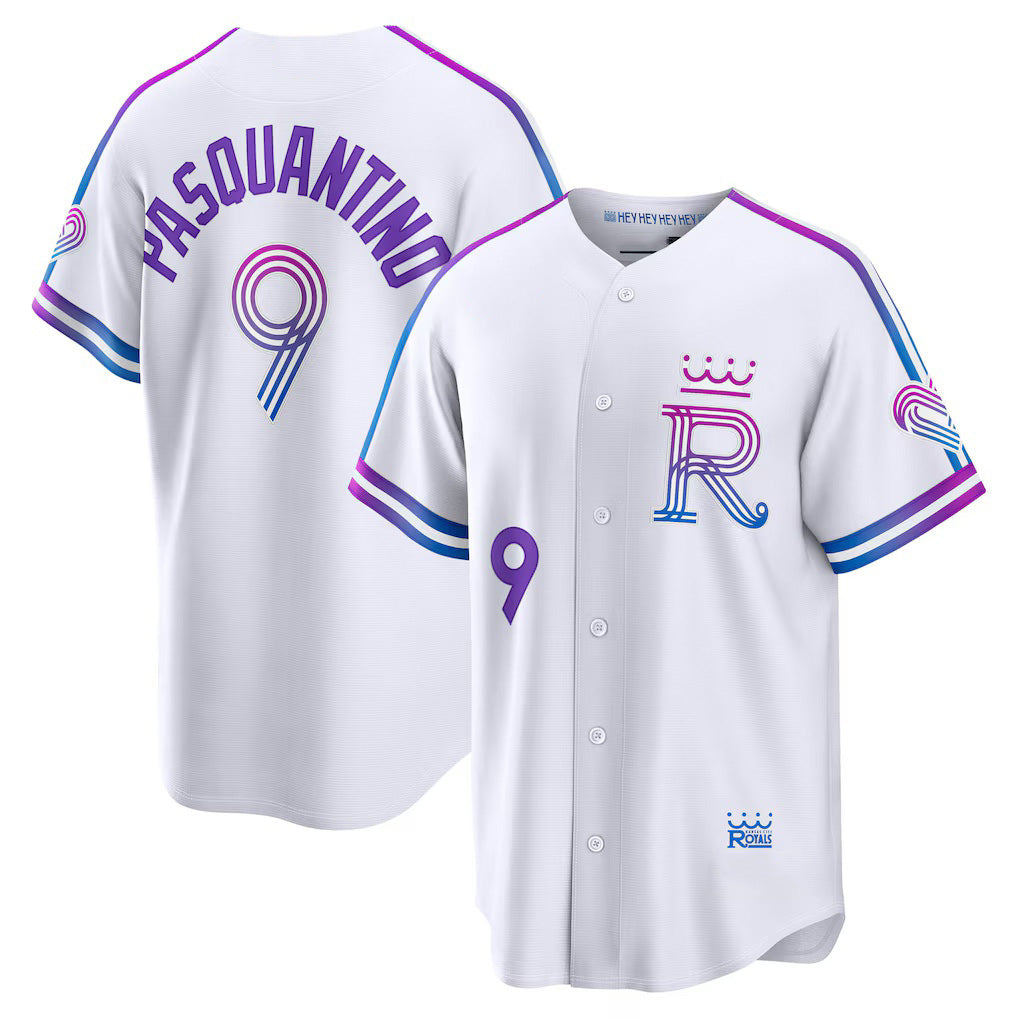 Kansas City Royals #9 Vinnie Pasquantino White Puhics 2026 City Connect Stadium Jersey