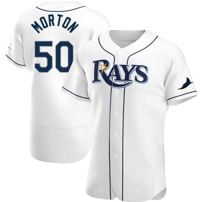 Tampa Bay Rays #50 Charlie Morton White Puhics Home Jersey