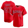 Los Angeles Angels #27 Mike Trout Red Puhics Alternate Limited Player Jersey