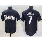 Philadelphia Phillies #7 Trea Turner Black Puhics Lights Out Limited Stitched Jersey