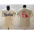 Boston Red Sox Team Big Logo Cream Puhics Gothic Vapor Limited Stitched Jersey