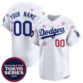 Custom Los Angeles Dodgers Active Player White Puhics 2025 Tokyo Series Limited Stitched Jersey