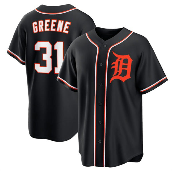 Detroit Tigers #31 Riley Greene Black Puhics Out Stitched Jersey