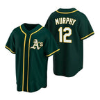 Oakland Athletics #12 Sean Murphy Green Puhics Cool Base Stitched Jersey