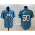 Los Angeles Dodgers #50 Mookie Betts Light Blue Puhics Limited Stitched Jersey