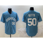 Los Angeles Dodgers #50 Mookie Betts Light Blue Puhics Limited Stitched Jersey