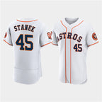 Houston Astros #45 Ryne Stanek White Puhics 60th Anniversary Flex Base Stitched Jersey