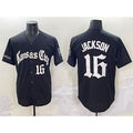 Kansas City Royals #16 Bo Jackson Black Puhics 'Gothic Crown Edition' Vapor Premier Limited Stitched Jersey