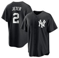 New York Yankees #2 Derek Jeter Black Puhics Lights Out Limited Stitched Jersey