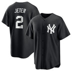 New York Yankees #2 Derek Jeter Black Puhics Lights Out Limited Stitched Jersey