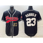 Atlanta Braves #23 Michael Harris II Number Black Puhics Cool Base Stitched Jersey