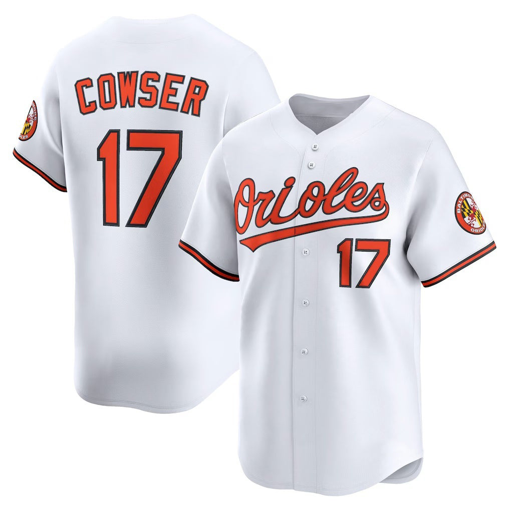 Baltimore Orioles #17 Colton Cowser White Puhics Home Limited Player Jersey