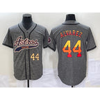 Houston Astros #44 Yordan Alvarez Number Grey Puhics Gridiron Cool Base Stitched Jersey