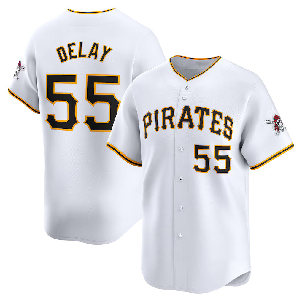 Pittsburgh Pirates #55 Jason Delay White Puhics Home Limited Player Jersey