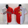 Houston Astros #3 Jeremy Pena Number White Orange Puhics Split Stitched Jersey 2