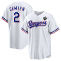 Texas Rangers #2 Marcus Semien 2023 White Puhics World Series Stitched Jersey