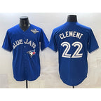 Toronto Blue Jays #22 Ernie Clement Blue Puhics 2025 World Series Cool Base Stitched Jersey