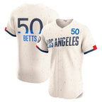 Los Angeles Dodgers #50 Mookie Betts Cream Puhics City Connect Elite Jersey