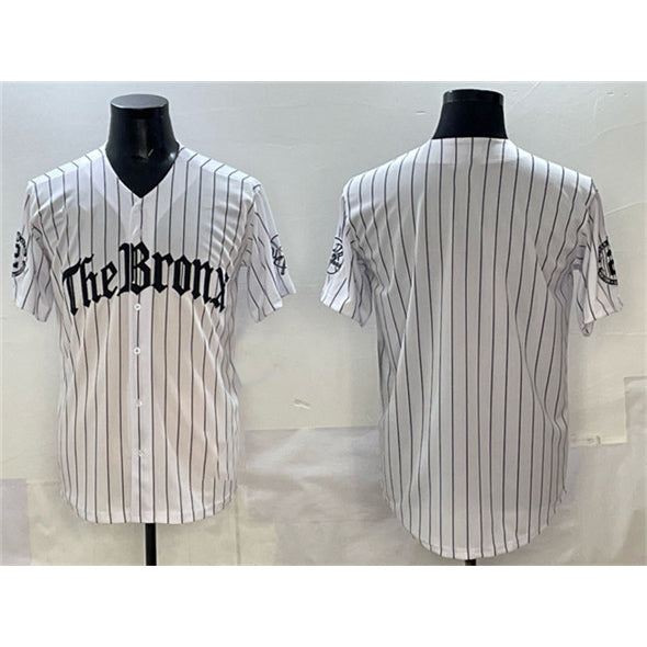 New York Yankees Blank White Puhics Pinstripe 'Gothic Legacy Edition' Vapor Premier Limited Stitched Jersey