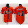 Houston Astros #44 Yordan Alvarez Orange Puhics With Patch Cool Base Stitched Jersey