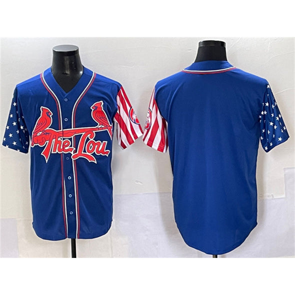 St. Louis Cardinals Blank Royal Puhics Independence Day Vapor Premier Limited Stitched Jersey