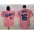 Los Angeles Dodgers #16 Will Smith Pink Puhics 2025 Tokyo Series Limited Stitched Jersey