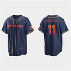 Houston Astros #11 Niko Goodrum 2022 Navy Puhics City Connect Cool Base Stitched Jersey