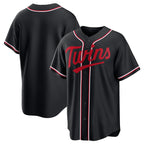 Minnesota Twins Blank Black Puhics Out Stitched Jersey