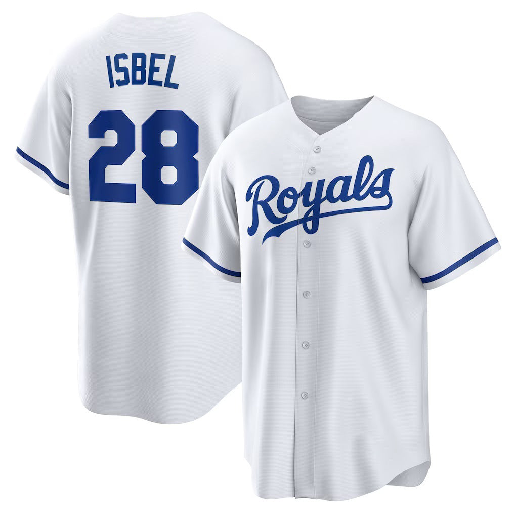 Kansas City Royals #28 Kyle Isbel White Puhics Home Replica Jersey