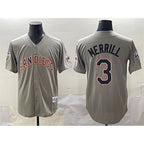 San Diego Padres #3 Jackson Merrill Gray Puhics Fashion Throwback With Patch Cool Base Stitched Jersey