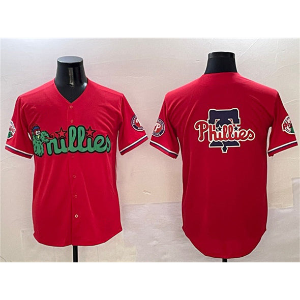 Philadelphia Phillies Team Big Logo Red Puhics Phanatic Limited Stitched Jersey